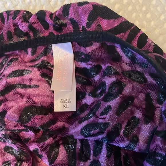 NWOT Vintage Victorias Secret Purple and Black animal print bra & panty 38DD/XL​ - Picture 3 of 8